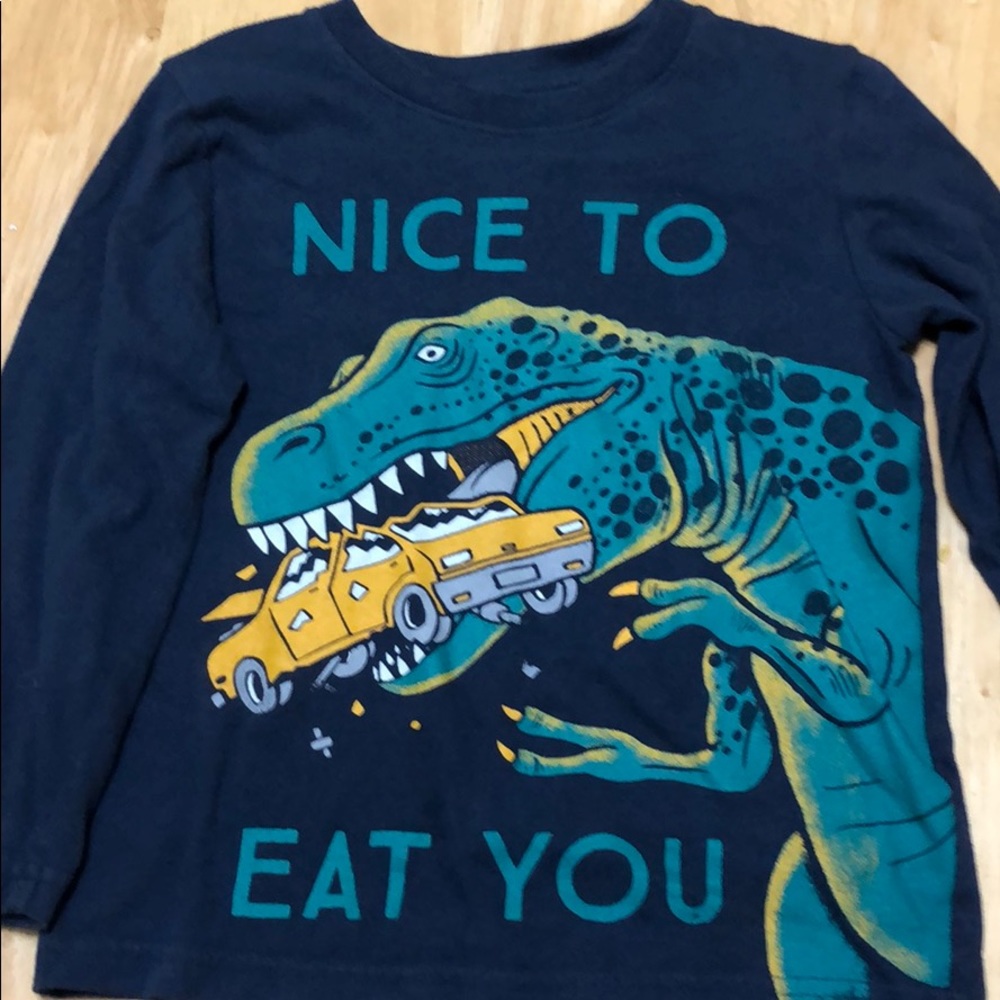 Little boys dinosaur long sleeve tee
